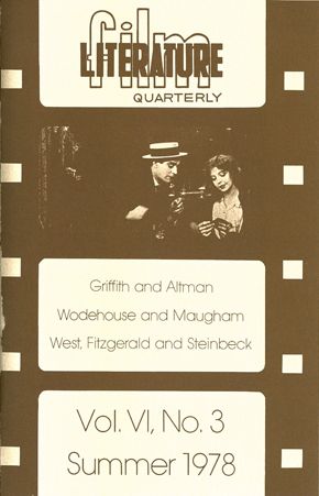 LITERATURE / FILM QUARTERLY magazine side cover Issue 23  Vol 6 # 3  1978